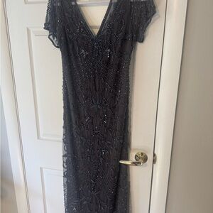 Elegant Black Beaded Dress